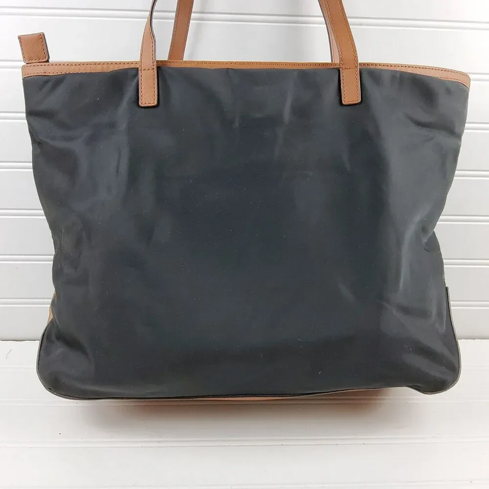 Michael Kors MK Nylon Tote Shoulder Handbag Purse Black
